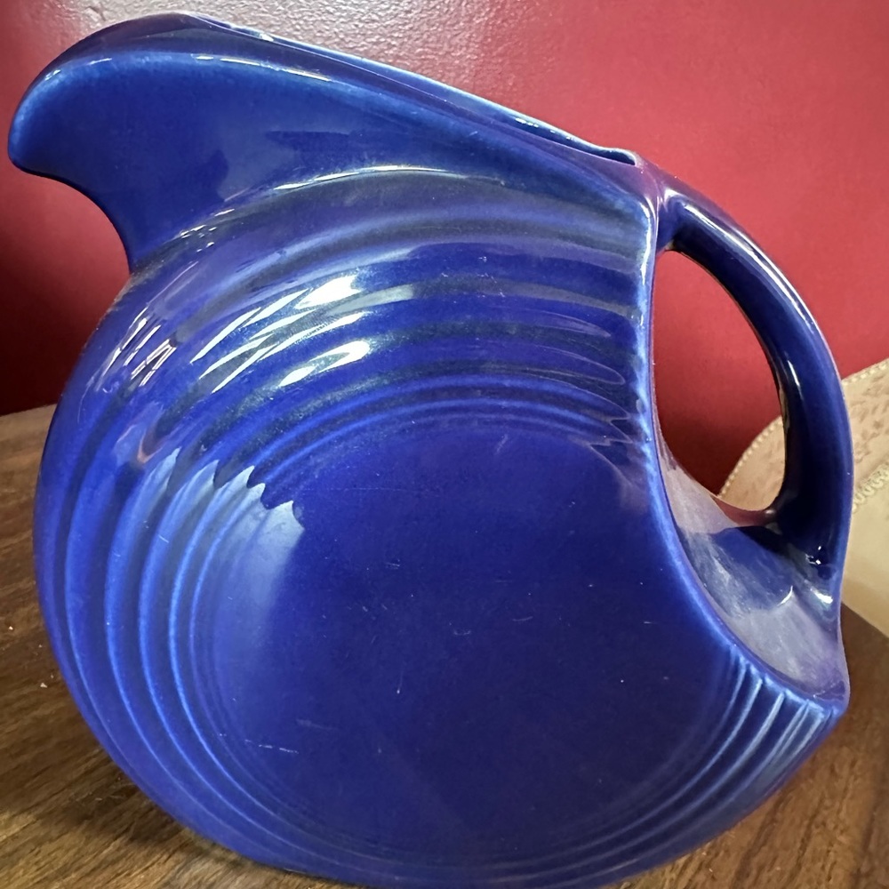 Fiestaware vintage cobalt blue large disc pitcher